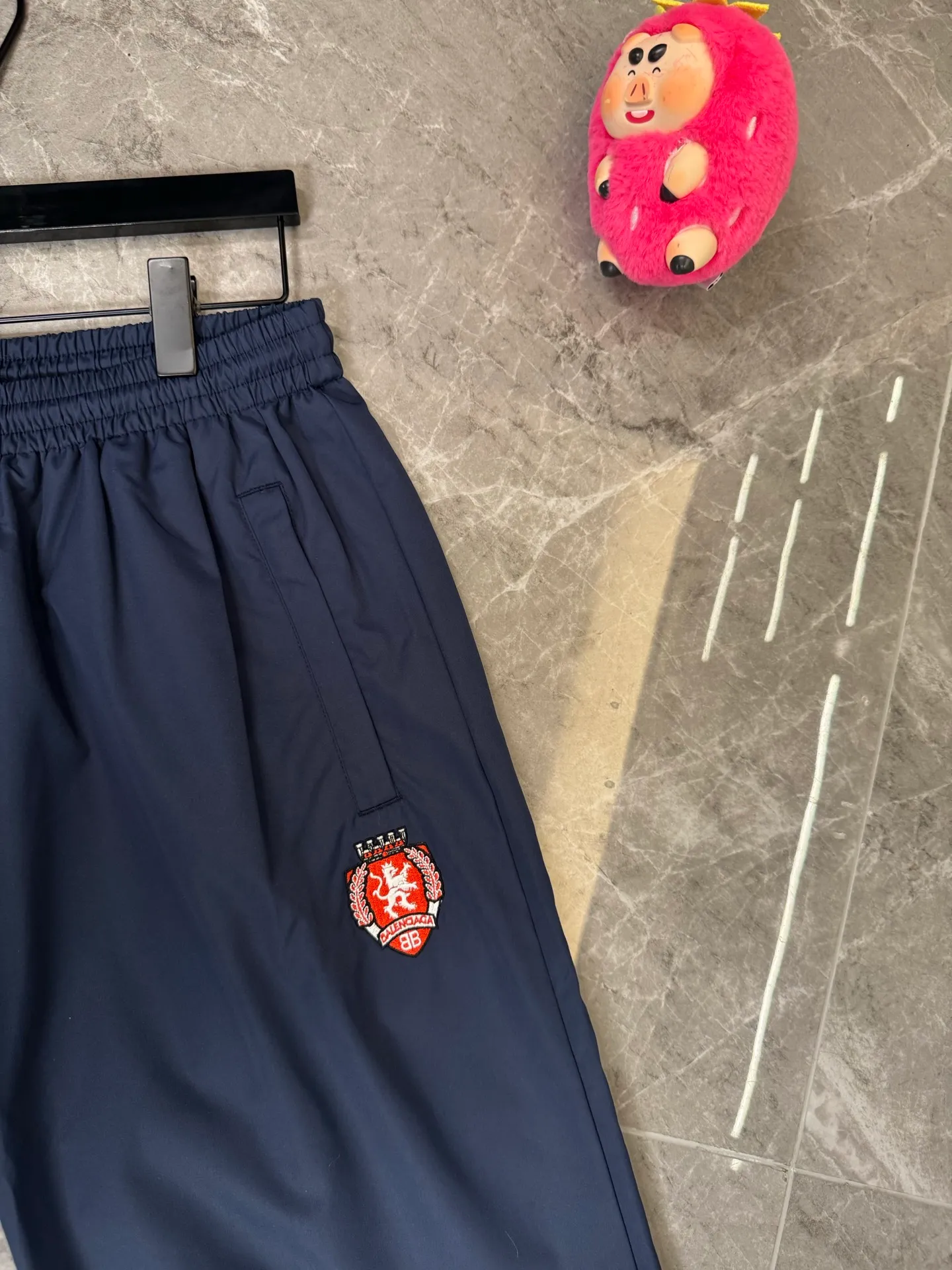 [Premium replica] Balenciaga/Balenciaga 26SSS 3B embroidered football sports mesh assault trousers Color: Navy Blue Size: s/m/l/xl/